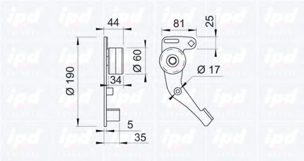 IPD 14-0504 Tensioner Pulley, timing belt
